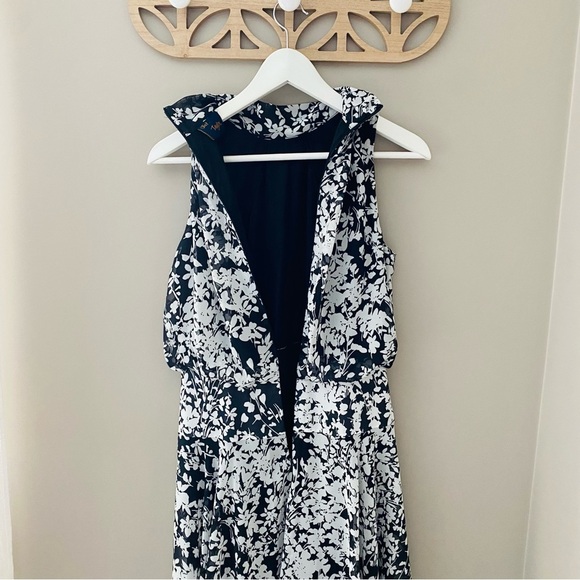 Just Taylor High Neck Floral Dress Black/White Sz 4 - Picture 8 of 11